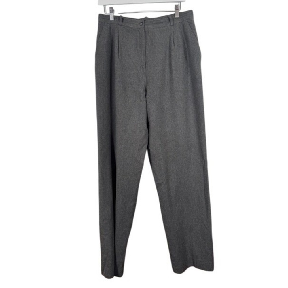 Vintage Pendleton Lined 100% Wool Trousers High Waisted Pleated Gray Size 12